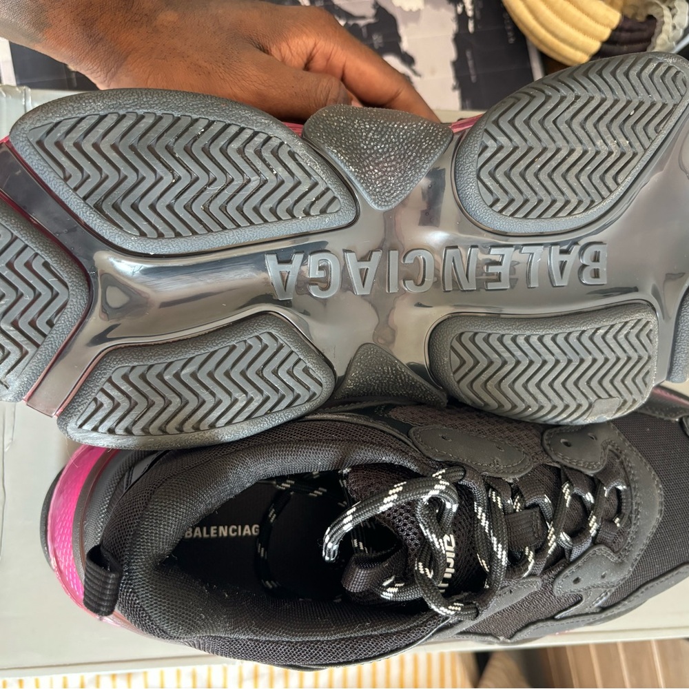 Balenciaga Triple S Sneakers Black/Plum - Picture 3 of 12